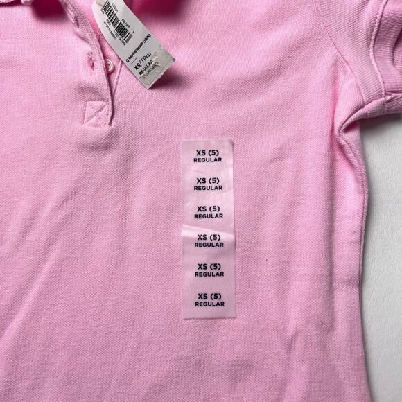 Old Navy Girl's Pink Short Sleeve Button Front Polo Tee Sz XS 4-5 - Picture 4 of 8